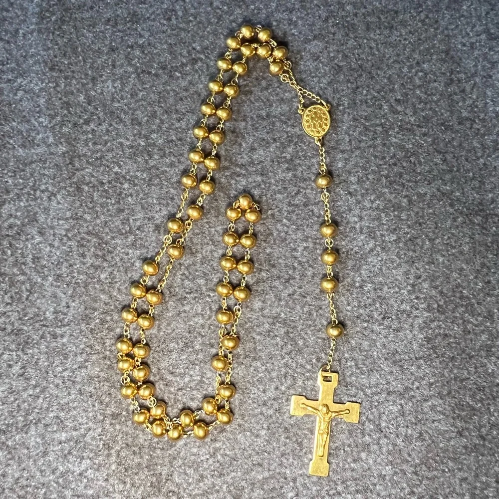 Golden Rosary Necklace NWOT
